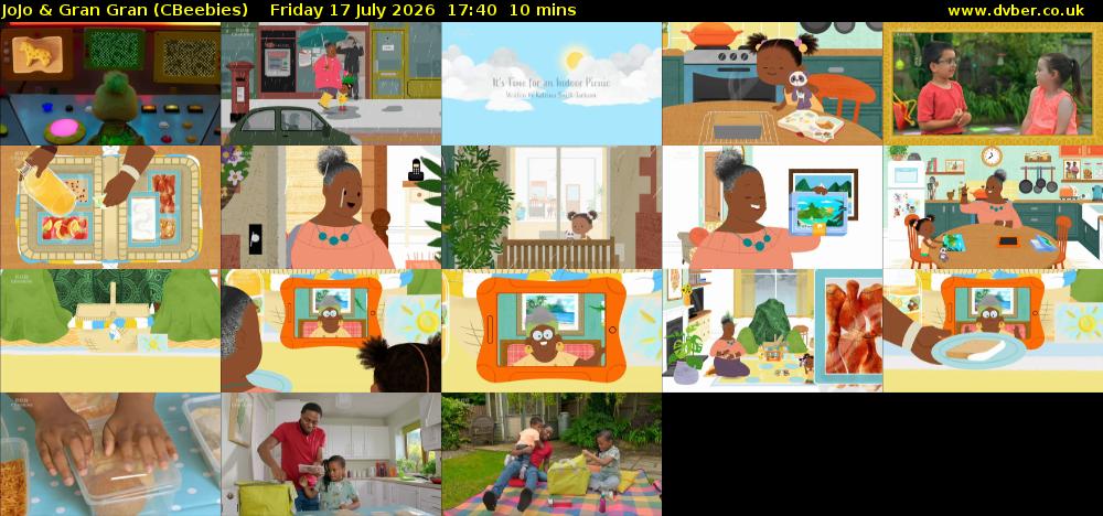 JoJo & Gran Gran (CBeebies) Friday 17 July 2026 17:40 - 17:50