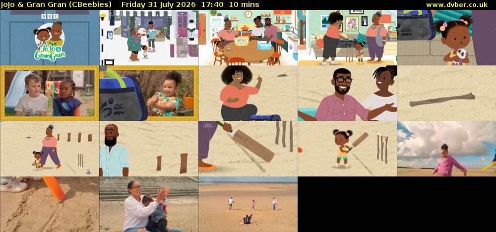 JoJo & Gran Gran (CBeebies) Friday 31 July 2026 17:40 - 17:50