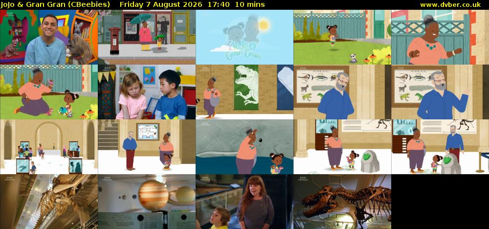 JoJo & Gran Gran (CBeebies) Friday 7 August 2026 17:40 - 17:50