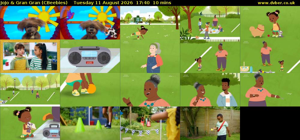 JoJo & Gran Gran (CBeebies) Tuesday 11 August 2026 17:40 - 17:50
