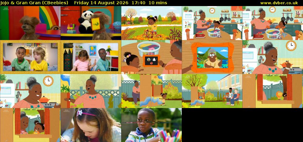 JoJo & Gran Gran (CBeebies) Friday 14 August 2026 17:40 - 17:50