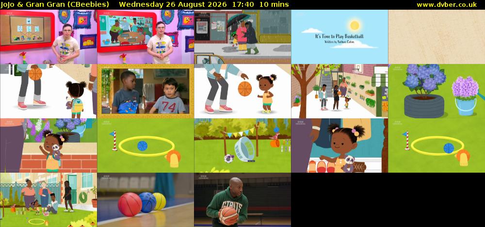 JoJo & Gran Gran (CBeebies) Wednesday 26 August 2026 17:40 - 17:50
