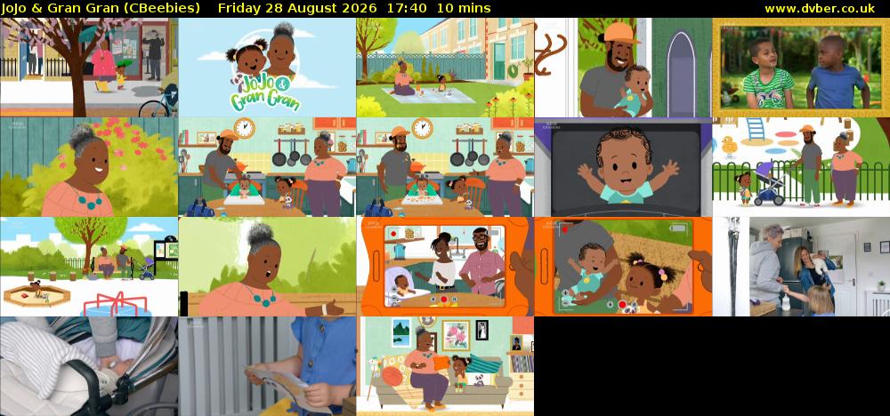 JoJo & Gran Gran (CBeebies) Friday 28 August 2026 17:40 - 17:50