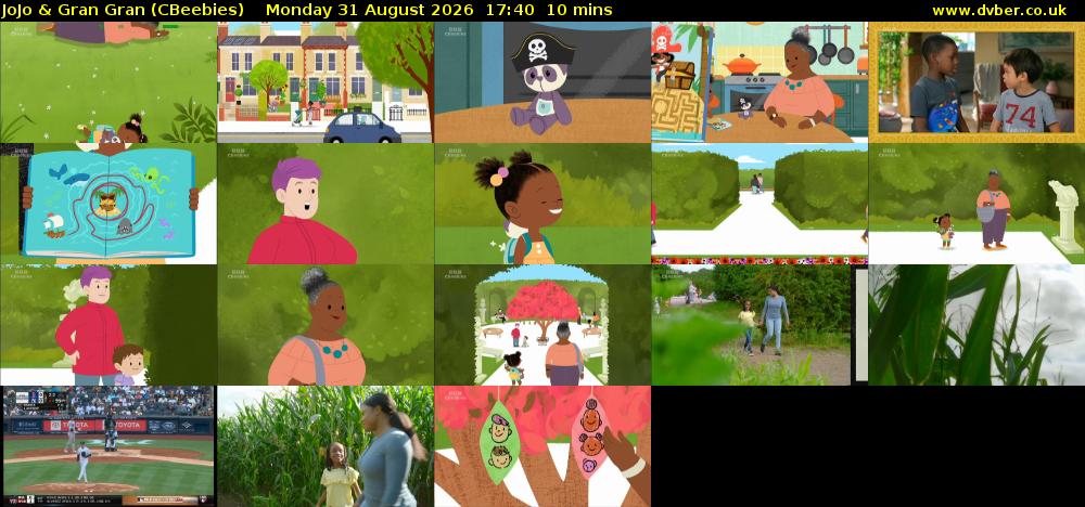JoJo & Gran Gran (CBeebies) Monday 31 August 2026 17:40 - 17:50