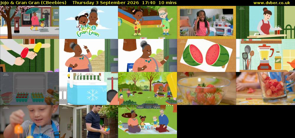 JoJo & Gran Gran (CBeebies) Thursday 3 September 2026 17:40 - 17:50