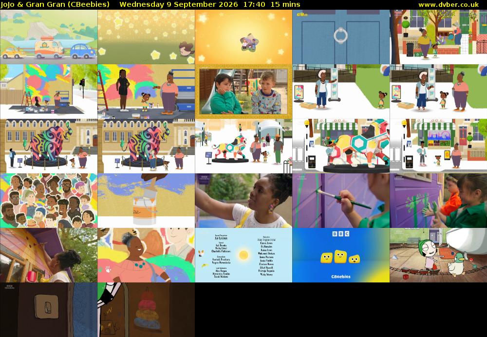 JoJo & Gran Gran (CBeebies) Wednesday 9 September 2026 17:40 - 17:55