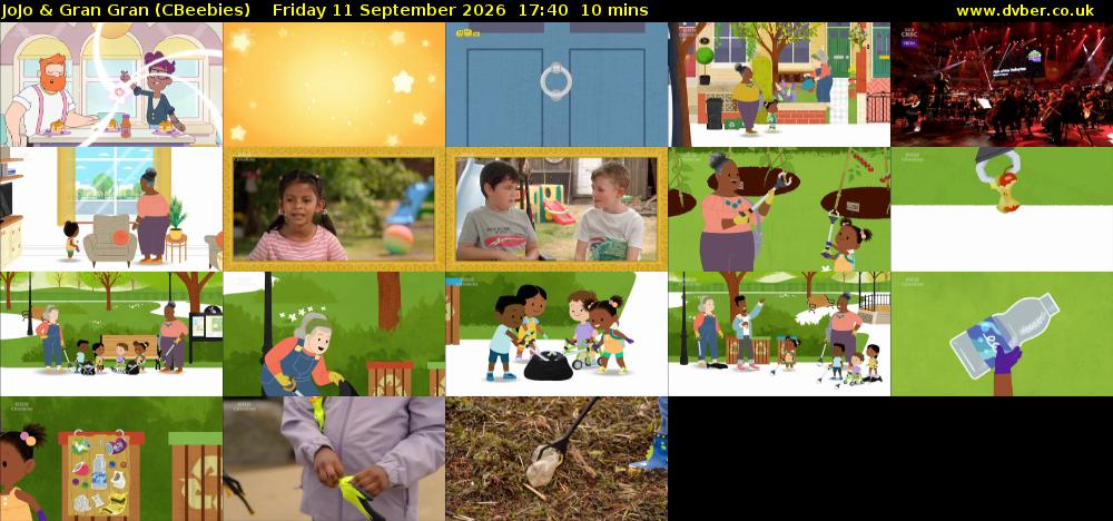 JoJo & Gran Gran (CBeebies) Friday 11 September 2026 17:40 - 17:50