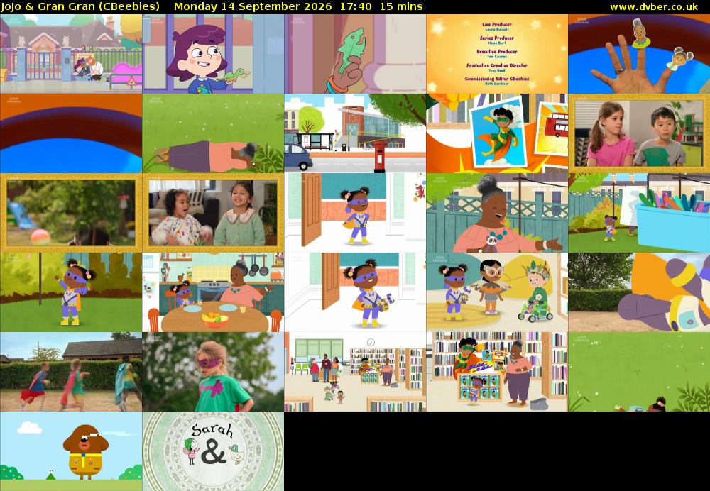 JoJo & Gran Gran (CBeebies) Monday 14 September 2026 17:40 - 17:55