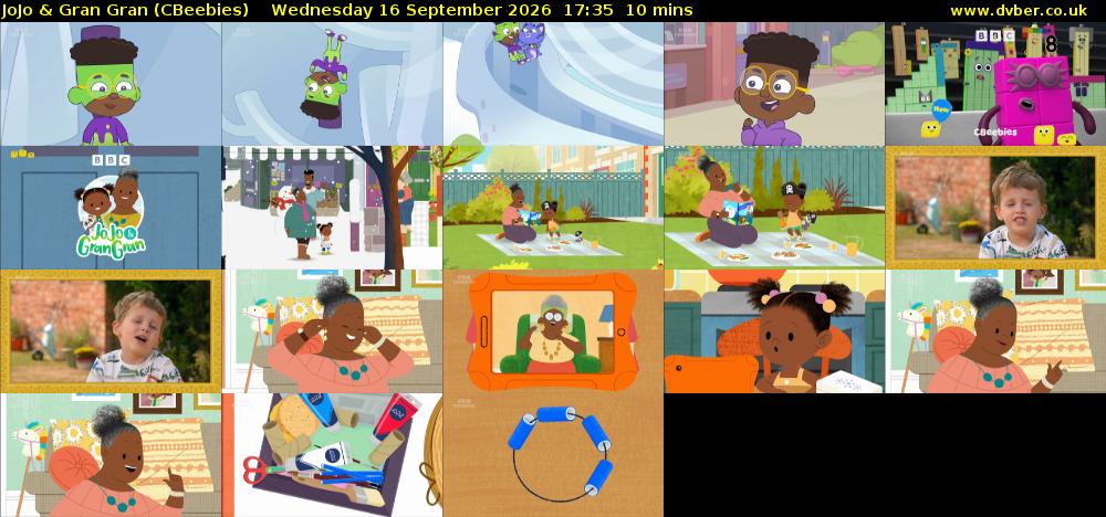 JoJo & Gran Gran (CBeebies) Wednesday 16 September 2026 17:35 - 17:45