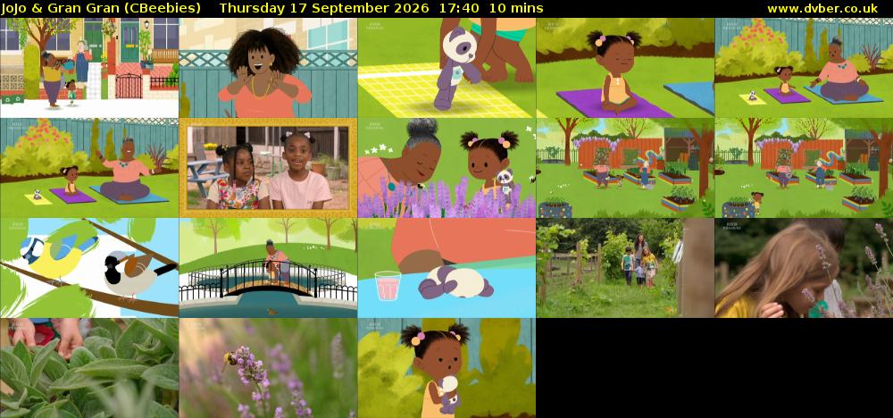 JoJo & Gran Gran (CBeebies) Thursday 17 September 2026 17:40 - 17:50