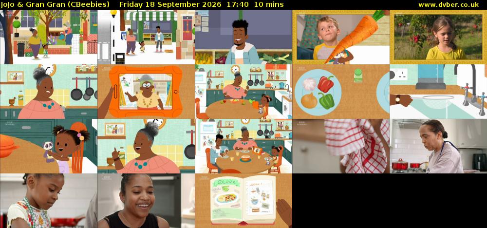 JoJo & Gran Gran (CBeebies) Friday 18 September 2026 17:40 - 17:50