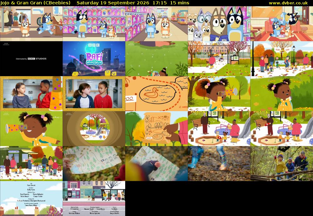 JoJo & Gran Gran (CBeebies) Saturday 19 September 2026 17:15 - 17:30