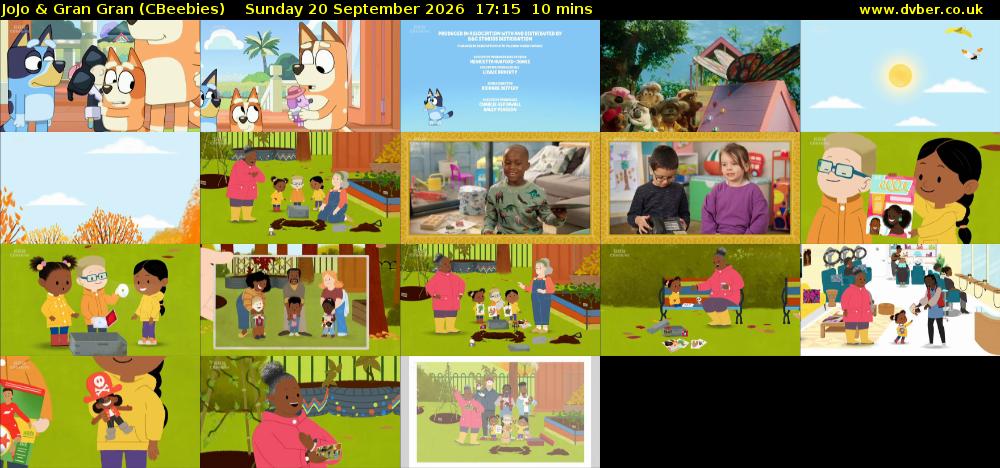 JoJo & Gran Gran (CBeebies) Sunday 20 September 2026 17:15 - 17:25
