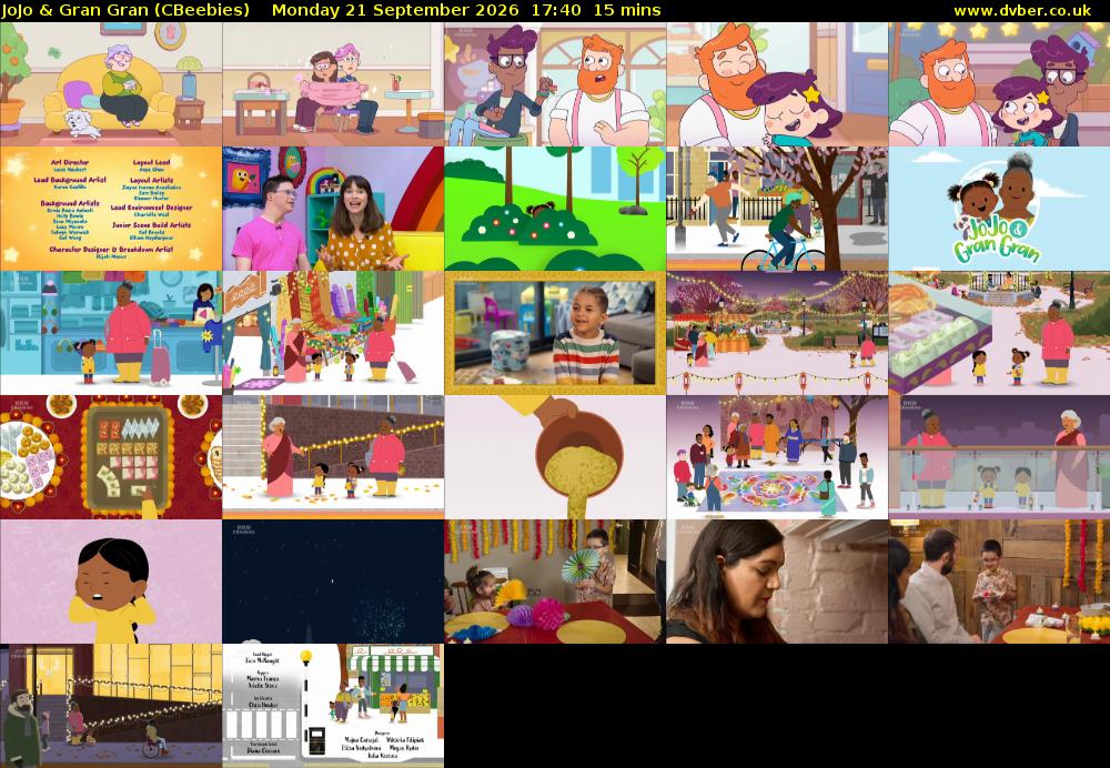 JoJo & Gran Gran (CBeebies) Monday 21 September 2026 17:40 - 17:55