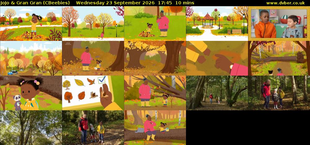 JoJo & Gran Gran (CBeebies) Wednesday 23 September 2026 17:45 - 17:55