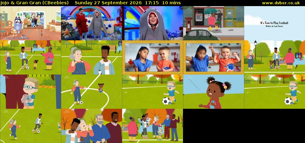 JoJo & Gran Gran (CBeebies) Sunday 27 September 2026 17:15 - 17:25