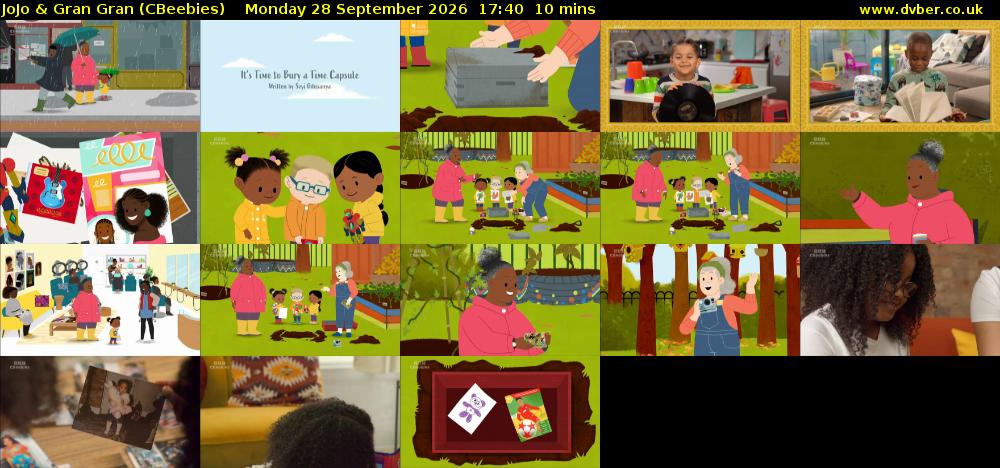 JoJo & Gran Gran (CBeebies) Monday 28 September 2026 17:40 - 17:50
