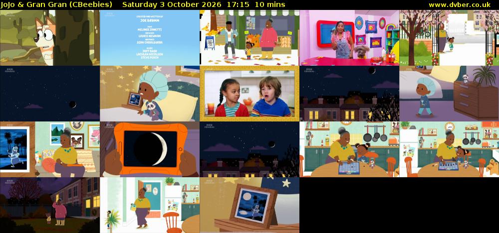 JoJo & Gran Gran (CBeebies) Saturday 3 October 2026 17:15 - 17:25