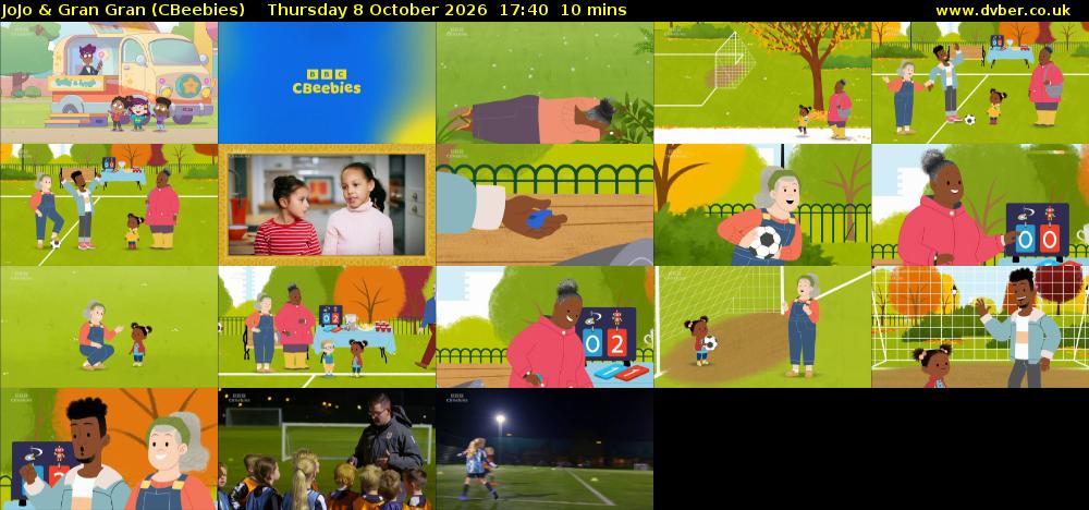 JoJo & Gran Gran (CBeebies) Thursday 8 October 2026 17:40 - 17:50