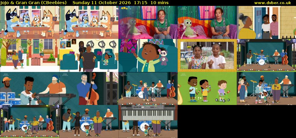 JoJo & Gran Gran (CBeebies) Sunday 11 October 2026 17:15 - 17:25
