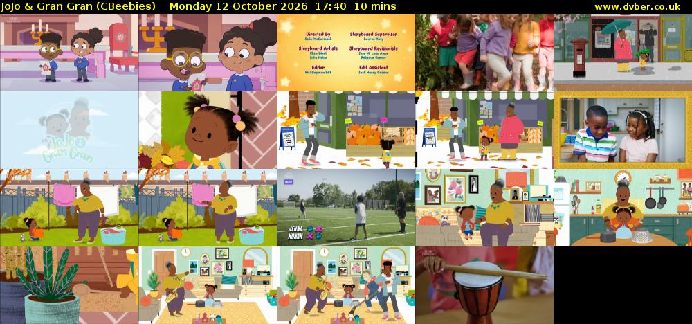 JoJo & Gran Gran (CBeebies) Monday 12 October 2026 17:40 - 17:50