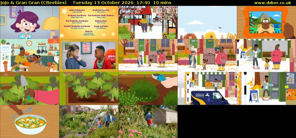 JoJo & Gran Gran (CBeebies) Tuesday 13 October 2026 17:40 - 17:50