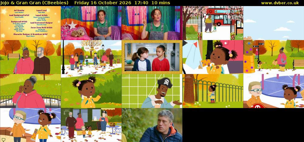JoJo & Gran Gran (CBeebies) Friday 16 October 2026 17:40 - 17:50