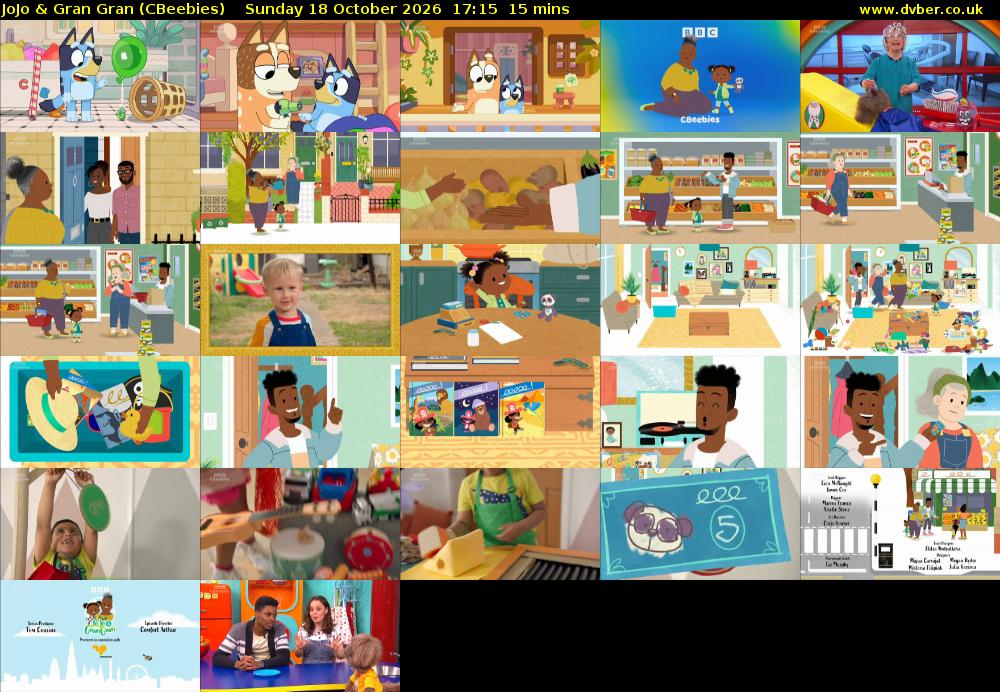 JoJo & Gran Gran (CBeebies) Sunday 18 October 2026 17:15 - 17:30
