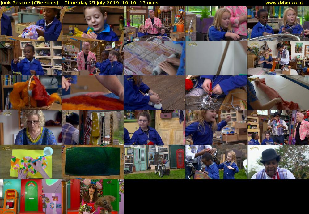 Junk Rescue (CBeebies) Thursday 25 July 2019 16:10 - 16:25