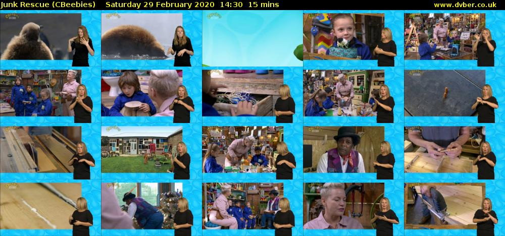 Junk Rescue (CBeebies) Saturday 29 February 2020 14:30 - 14:45