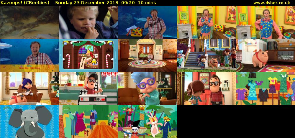 Kazoops! (CBeebies) Sunday 23 December 2018 09:20 - 09:30