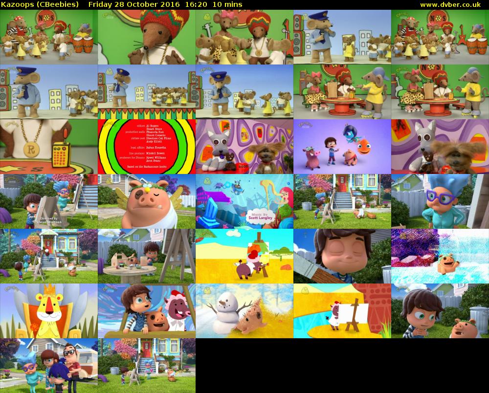 Kazoops (CBeebies) Friday 28 October 2016 16:20 - 16:30