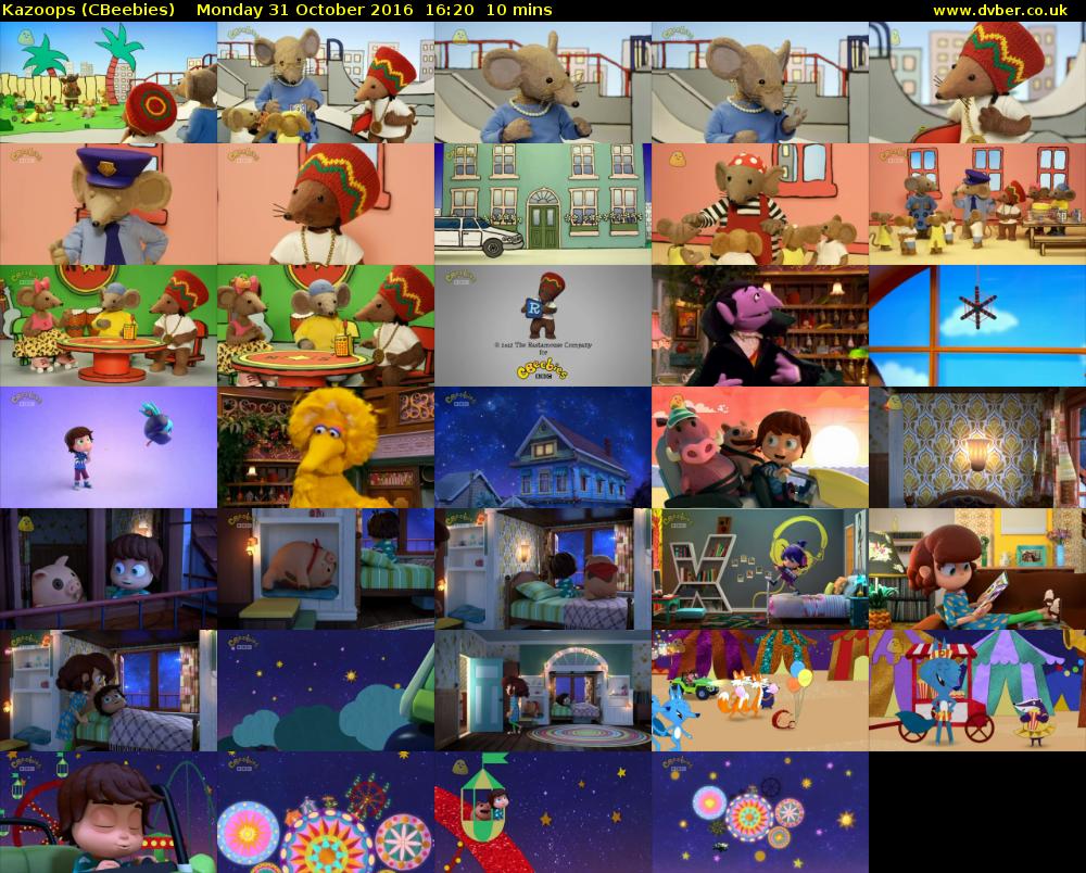 Kazoops (CBeebies) Monday 31 October 2016 16:20 - 16:30