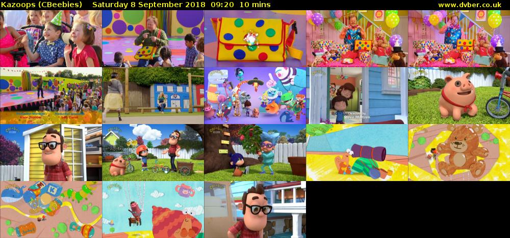 Kazoops (CBeebies) Saturday 8 September 2018 09:20 - 09:30