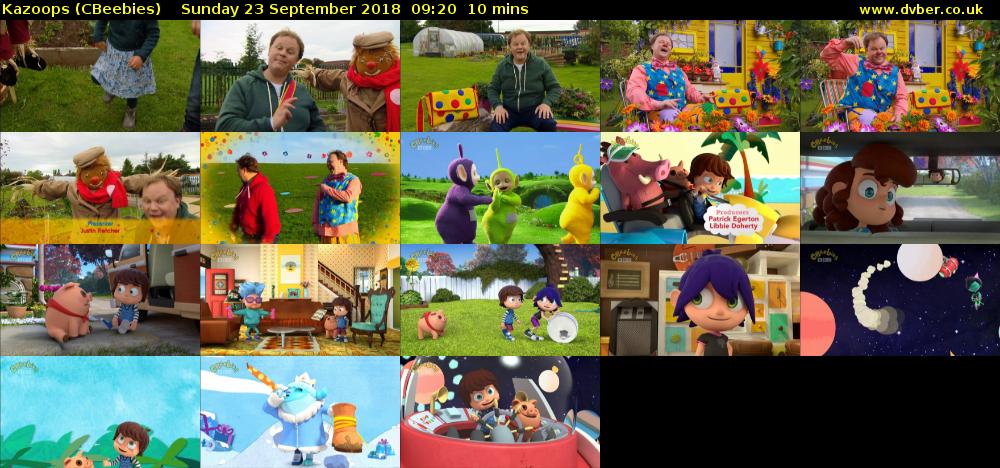 Kazoops (CBeebies) Sunday 23 September 2018 09:20 - 09:30