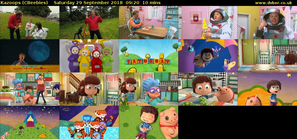 Kazoops (CBeebies) Saturday 29 September 2018 09:20 - 09:30