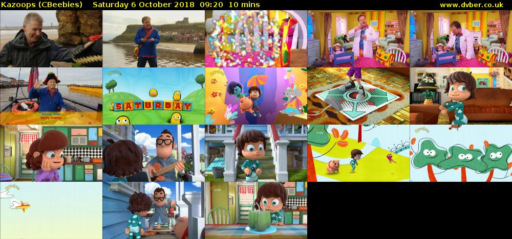 Kazoops (CBeebies) Saturday 6 October 2018 09:20 - 09:30