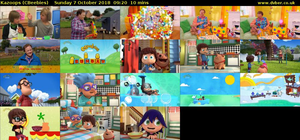 Kazoops (CBeebies) Sunday 7 October 2018 09:20 - 09:30