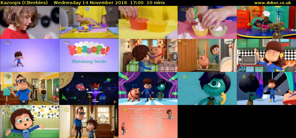Kazoops (CBeebies) Wednesday 14 November 2018 17:00 - 17:10