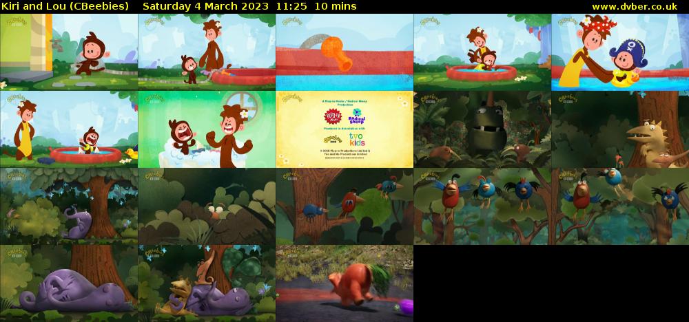 Kiri and Lou (CBeebies) Saturday 4 March 2023 11:25 - 11:35