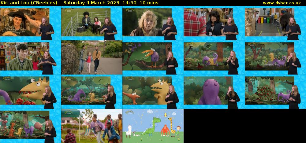 Kiri and Lou (CBeebies) Saturday 4 March 2023 14:50 - 15:00