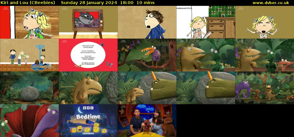 Kiri and Lou (CBeebies) Sunday 28 January 2024 18:00 - 18:10