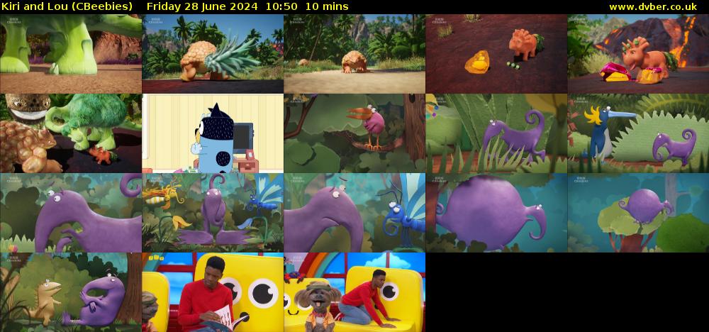 Kiri and Lou (CBeebies) Friday 28 June 2024 10:50 - 11:00