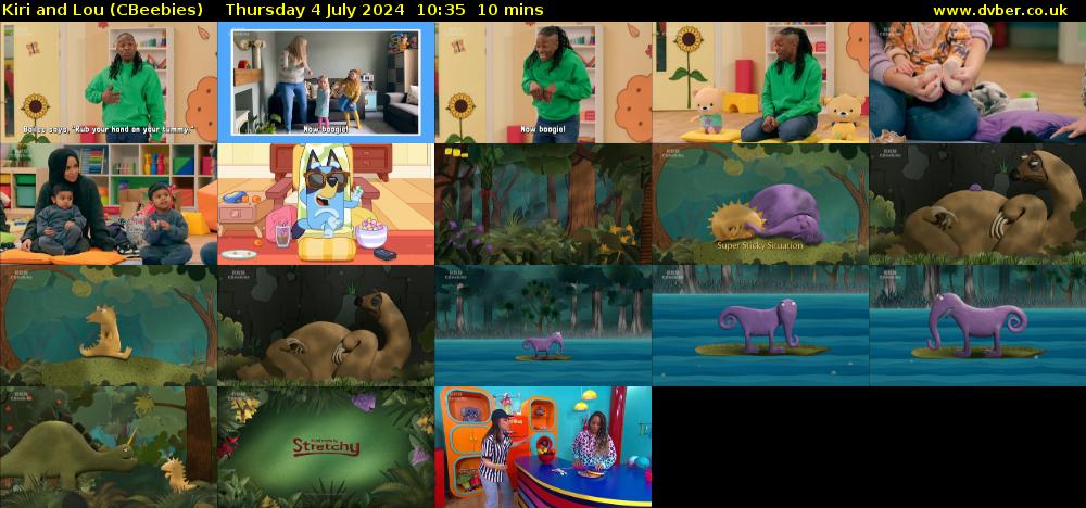 Kiri and Lou (CBeebies) Thursday 4 July 2024 10:35 - 10:45