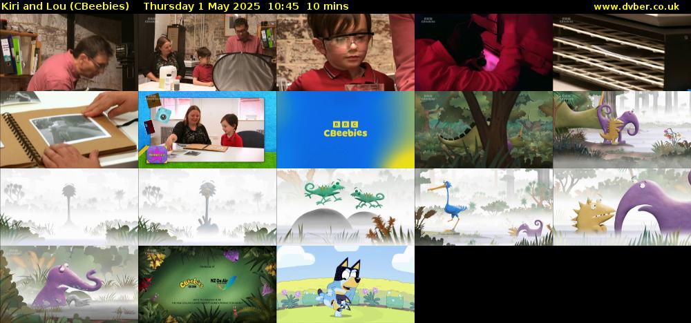 Kiri and Lou (CBeebies) Thursday 1 May 2025 10:45 - 10:55