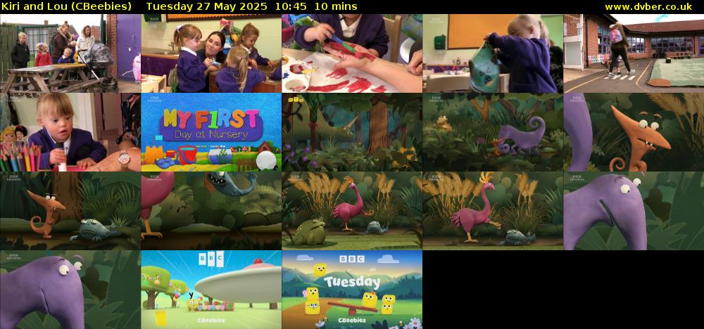 Kiri and Lou (CBeebies) Tuesday 27 May 2025 10:45 - 10:55