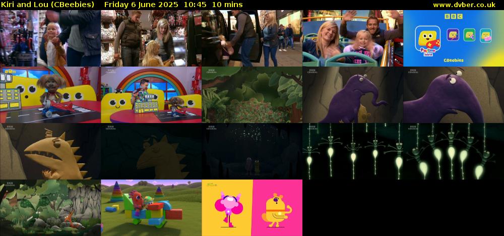 Kiri and Lou (CBeebies) Friday 6 June 2025 10:45 - 10:55