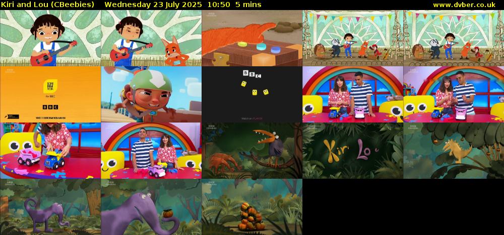 Kiri and Lou (CBeebies) Wednesday 23 July 2025 10:50 - 10:55