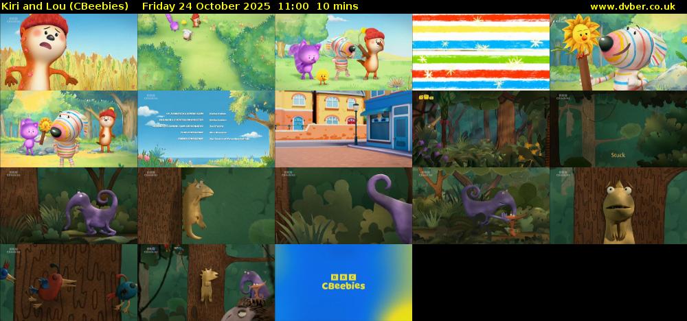 Kiri and Lou (CBeebies) Friday 24 October 2025 11:00 - 11:10