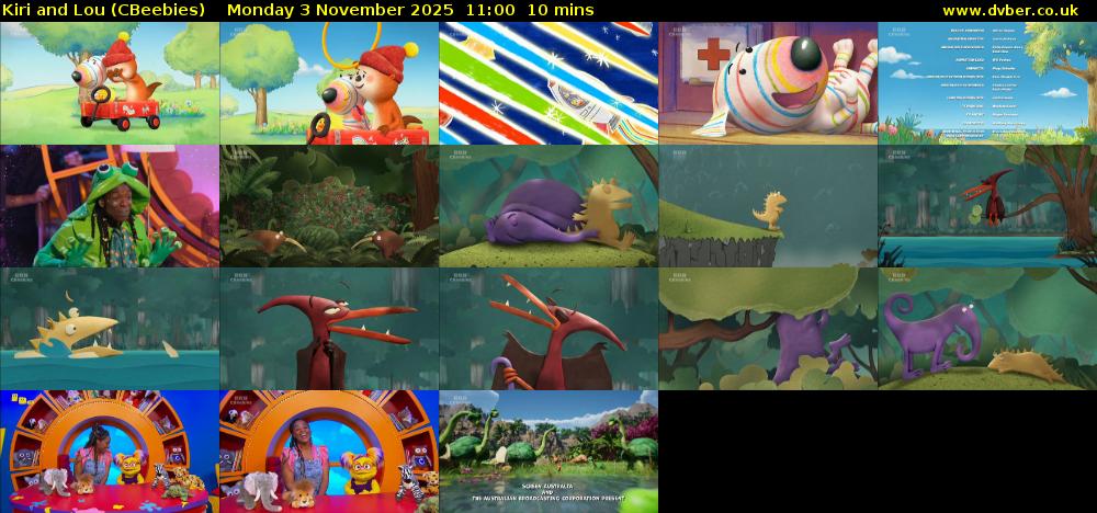 Kiri and Lou (CBeebies) Monday 3 November 2025 11:00 - 11:10